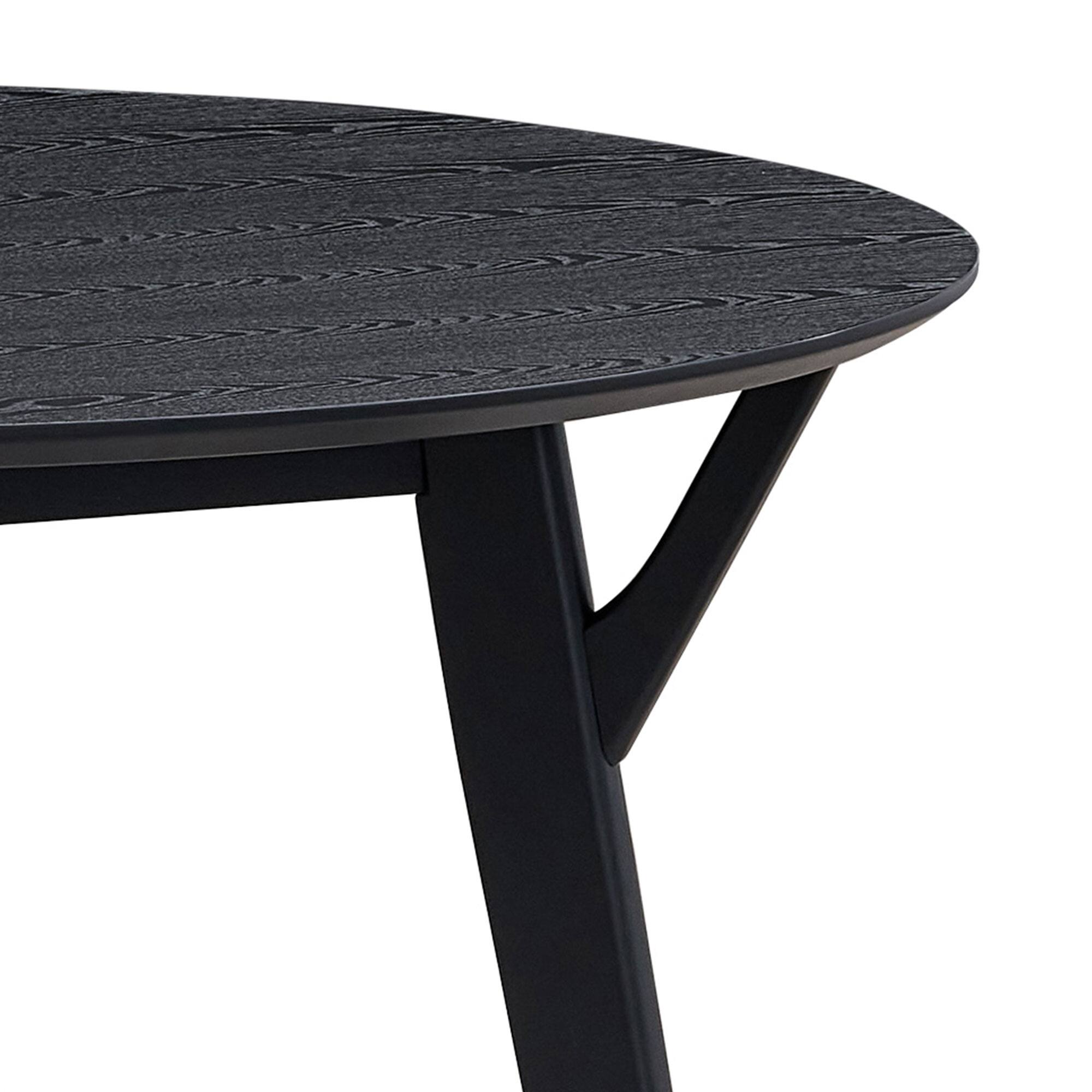 Left. Tiramisubest - 42.01 Inch Saving Place Table,Wooden Dining Table for 4 Persons,Modern Design Round Kitchen Table,Black - Black.