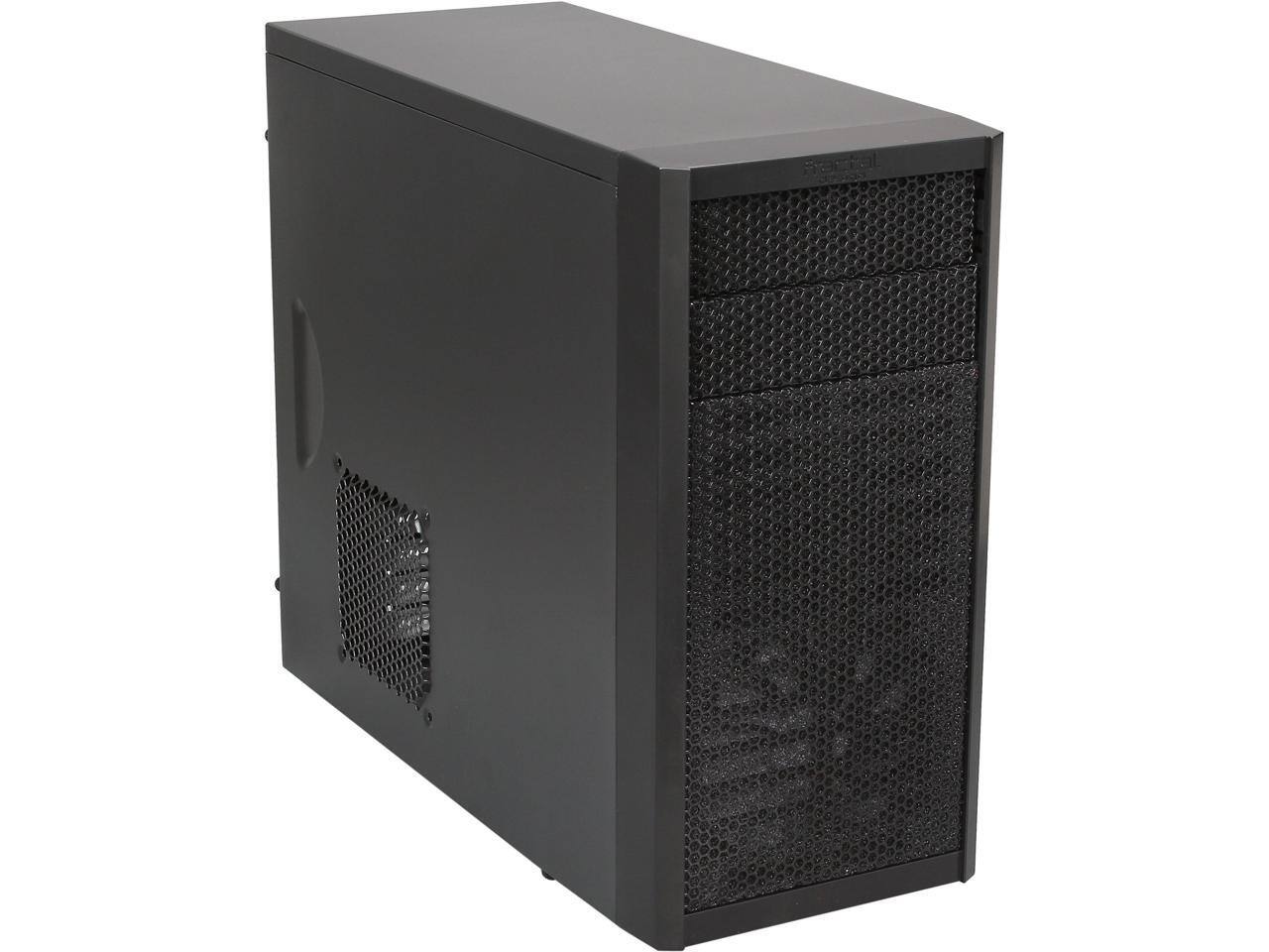 Front. Fractal Design - Fractal Design Core 1000 Black Micro ATX Mini Tower Computer Case - Black.