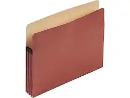 Pendaflex - 100% Recycled Heavy Duty Reinforced File Pocket, 3 1/2" Expansion, Letter Size, Fiber - Red