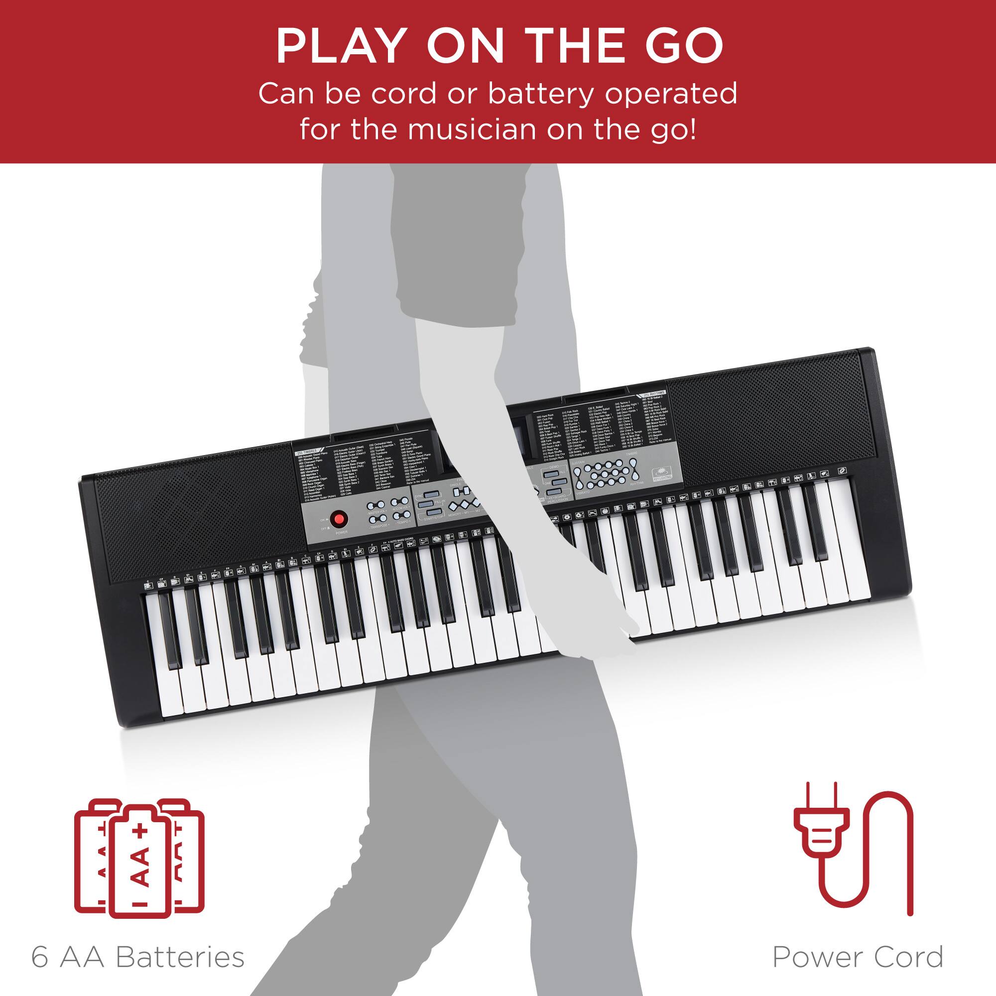 PLAY ON THE GO  
Can be cord or battery operated for the musician on the go!  

6 AA Batteries  
Power Cord