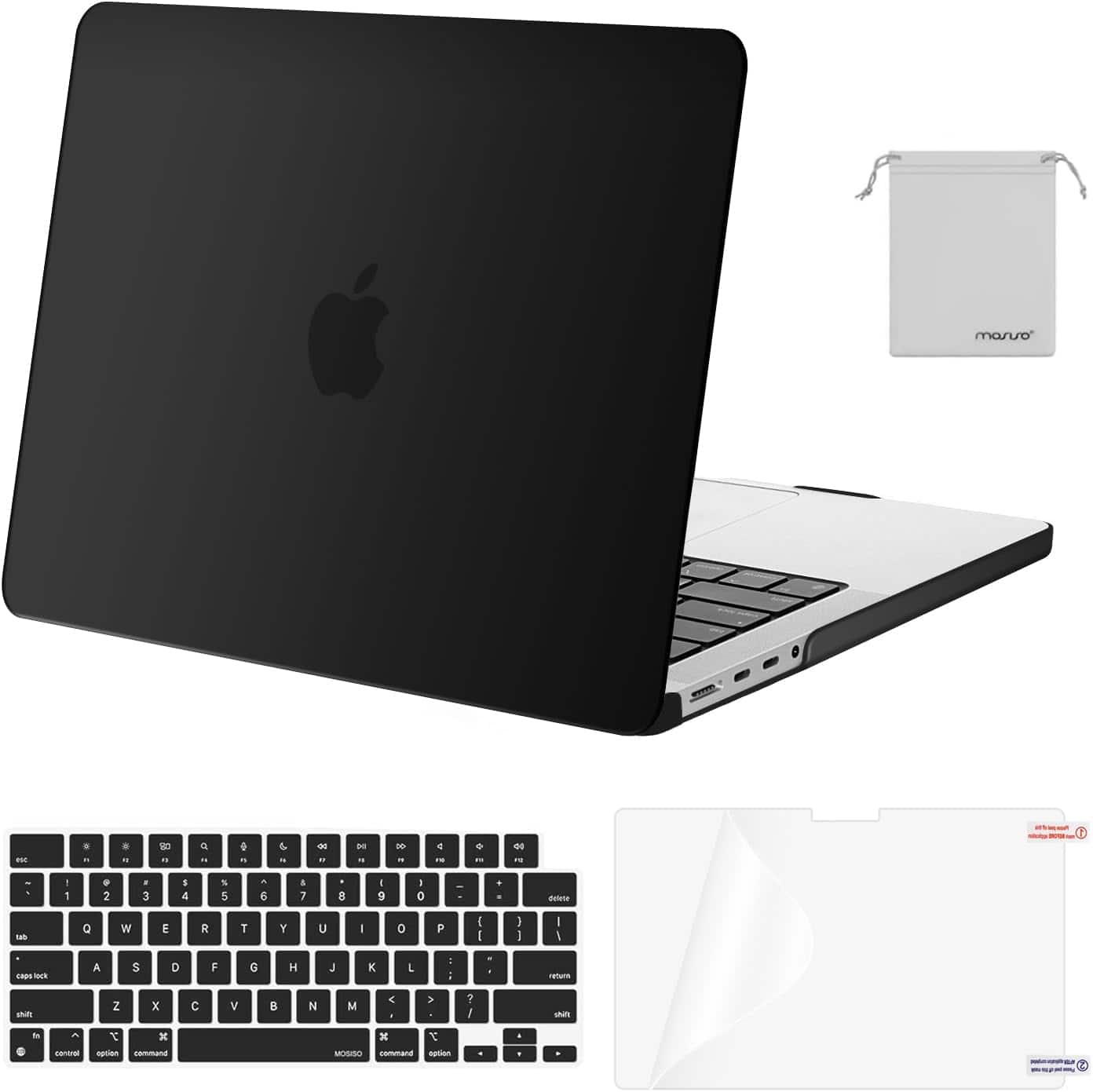 mosiso - Case for MacBook Pro 14 inch Case M5 M4 M3 M2 M1 2026-2021 A3427 A3426 A3434 A3112 A3185 A3401 A2918 A2992 A2779 A2442 - Black