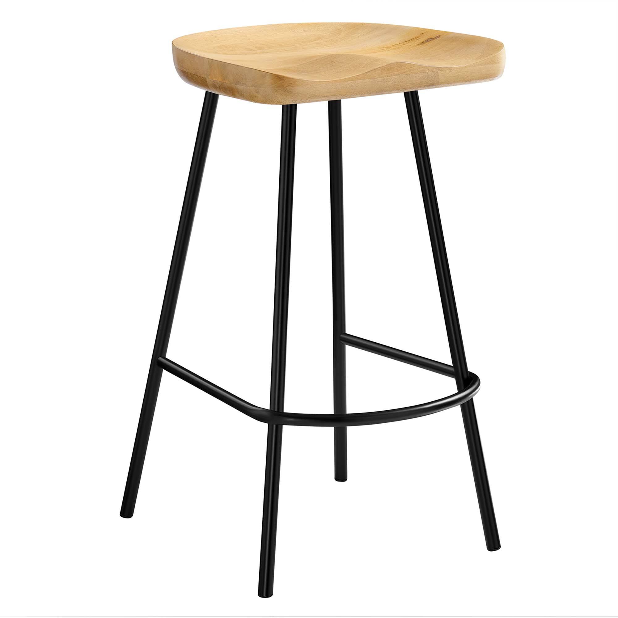 Back. Modway - Concord Backless Wood Counter Stools Set of 2 by Modway - 0.