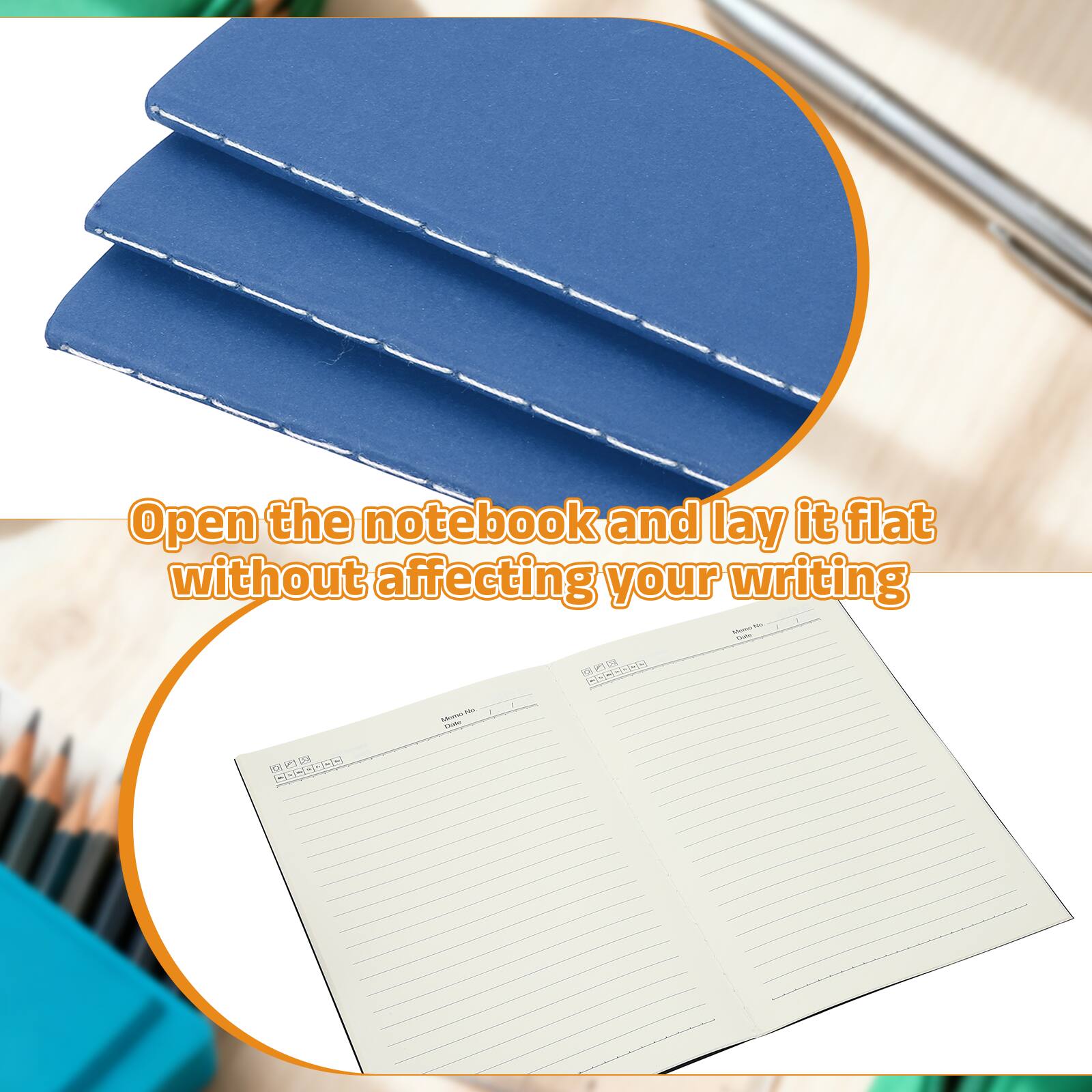 Open the notebook and lay it flat without affecting your writing