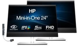 HP - Mini-in-One 24" FHD Monitor w/DKZ Hub, 2Pack Compatible w/EliteDesk 705/800 G5 & ProDesk 400/600 G5 Mini - Black/Silver