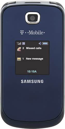 Front Standard. Samsung - T259 Mobile Phone - Midnight Blue (T-Mobile).