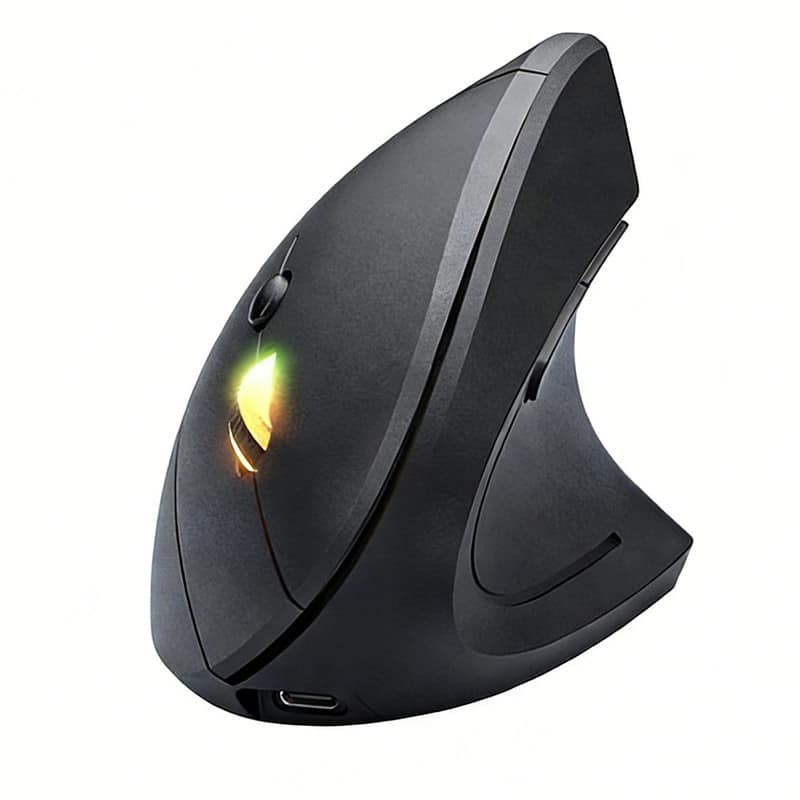 SKRAN - Vertical Ergonomic Wireless Bluetooth Mouse - 57° Wrist-Friendly, 3-Level DPI, Silent Click for Office/Gaming - Wireless - Black
