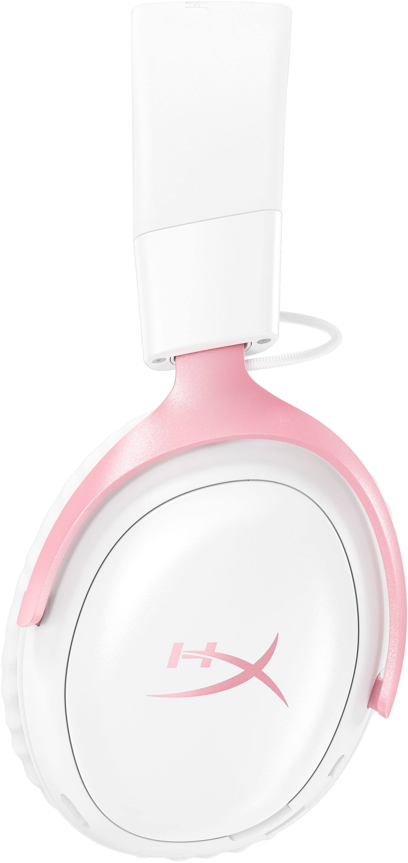 Angle. HyperX - Cloud III S Wireless Gaming Headset for PC, PS5, PS4, Nintendo Switch, Mac, and Mobile - White/Pink.