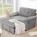 Front. Dyonery - Dyonery 58-inch convertible sofa bed with side pockets, adjustable backrest, tool-free assembly - Grey.