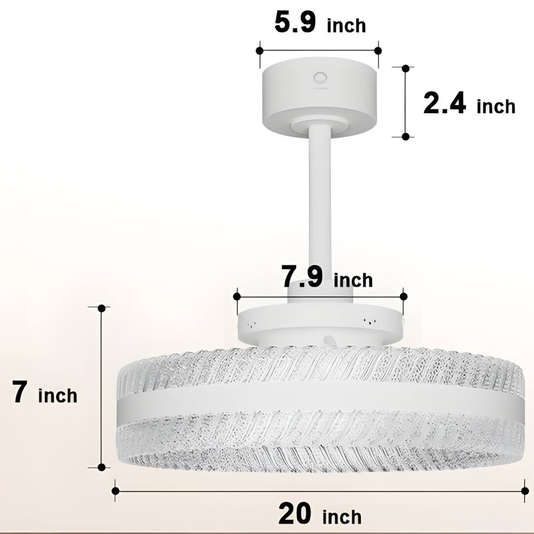 5.9 inch  
2.4 inch  
7.9 inch  
7 inch  
20 inch