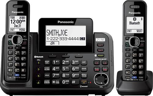 Alt View 12. Panasonic - KX-TG9542B Link2Cell DECT 6.0 Expandable Cordless Phone with Digital Answering System - Black.