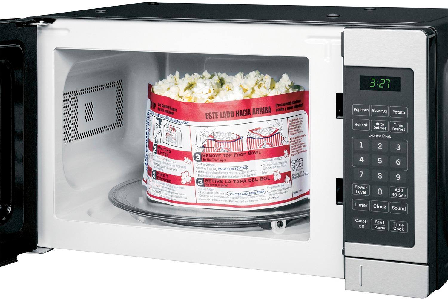 Alt View 11. GE - 0.7 Cu. Ft. Compact Microwave - Stainless Steel.