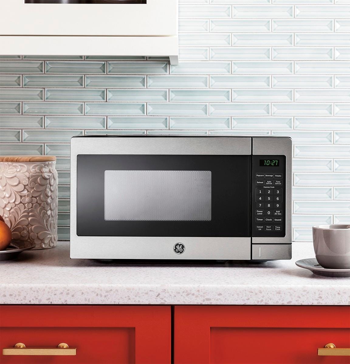 Alt View 12. GE - 0.7 Cu. Ft. Compact Microwave - Stainless Steel.