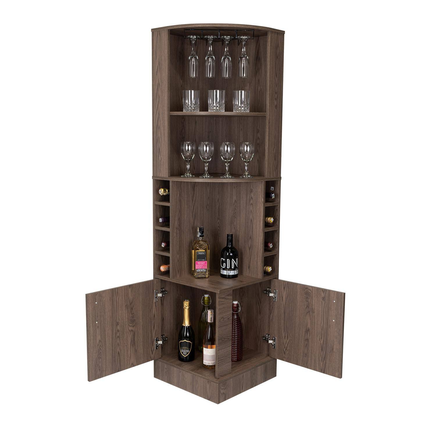 Alt View 1. TuHome - Syrah Bar Cabinet - Dark Walnut.