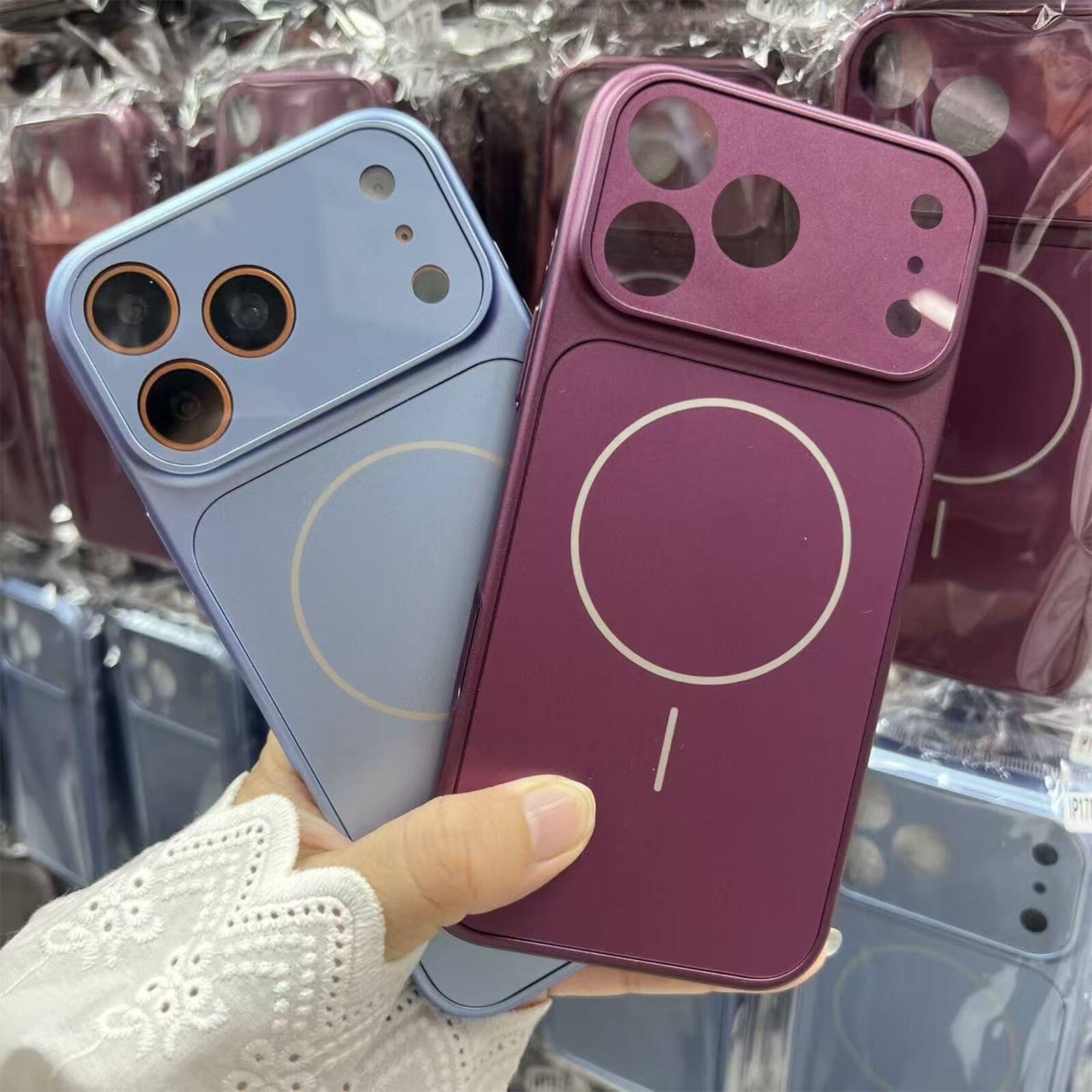 Alt View 3. UUCOVER - Magnetic Case for Apple iPhone 18 Pro Max with Full Camera Lens Protector Cover, Compatible with MagSafe, Matte Cover - Skyblue.