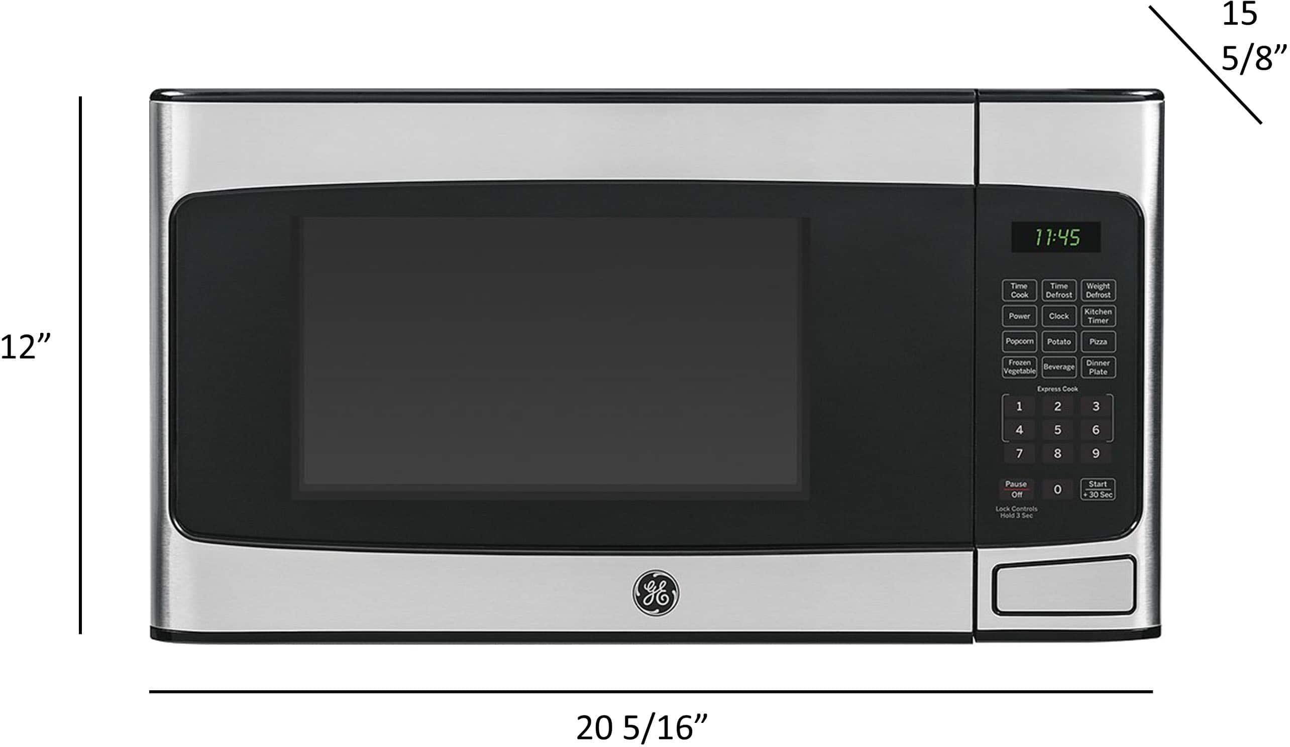 Angle. GE - 1.1 Cu. Ft. Mid-Size Microwave - Stainless Steel.