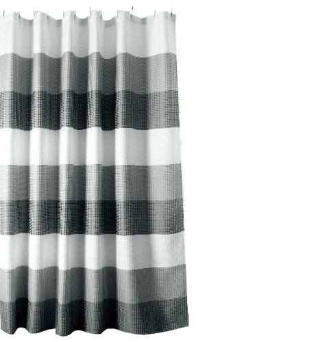 Angle. Kate Aurora - Kate Aurora Spa Accents Striped Waffle Fabric Shower Curtains - 72in. W x72in. L, Charcoal - Charcoal.