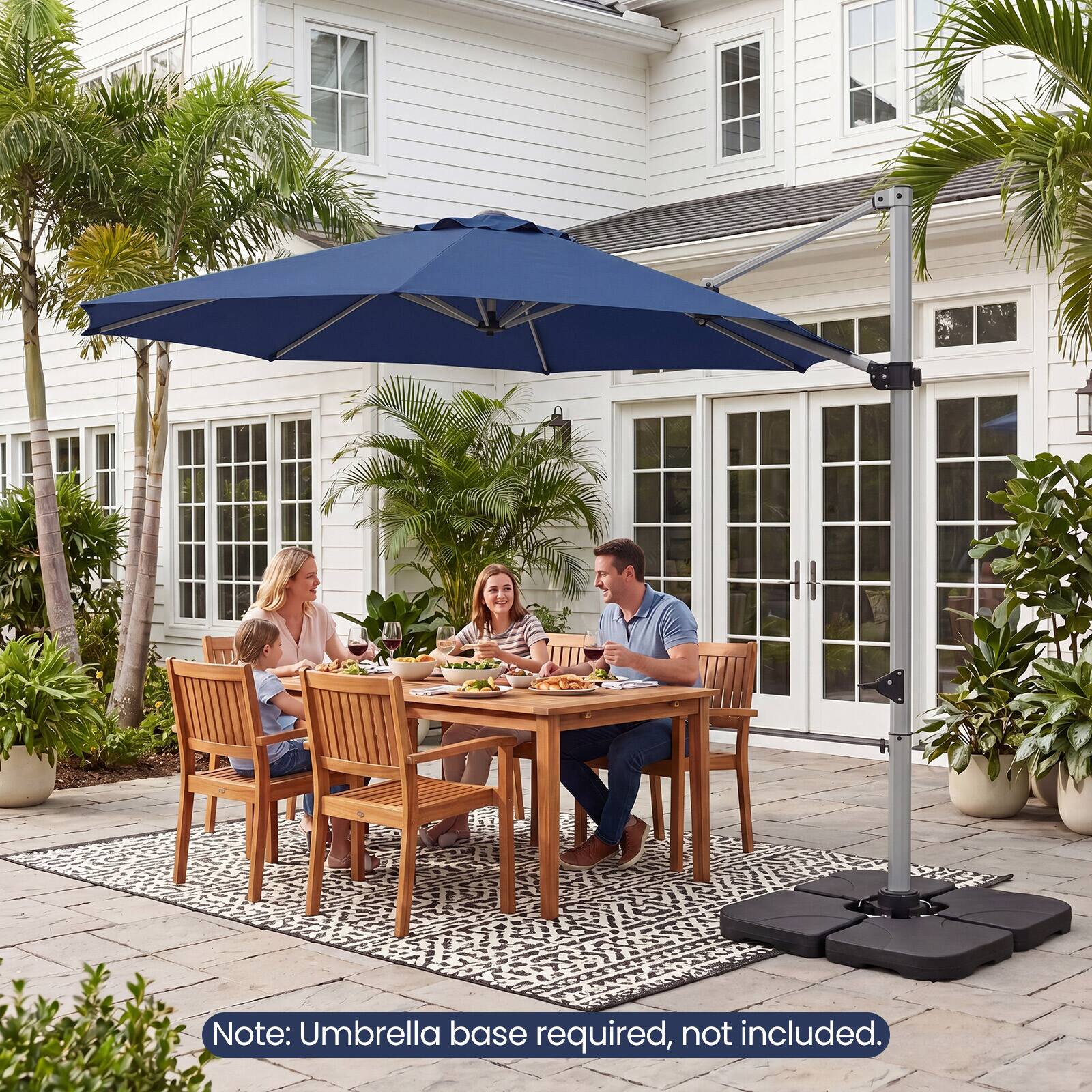 Note: Umbrella base required, not included.