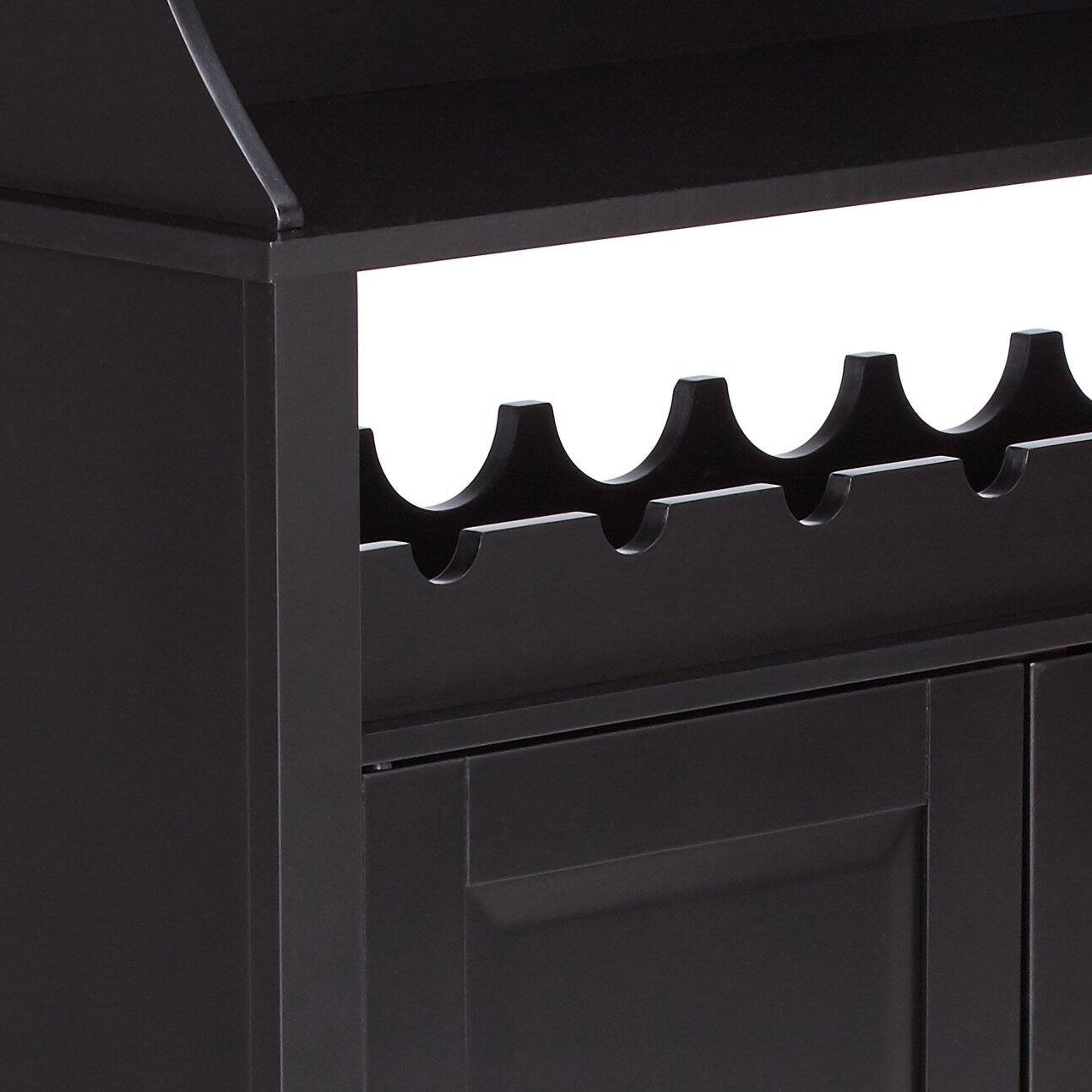 Alt View 2. Kings Brand Furniture - Kings Brand Furniture Wood Wine Rack Buffet & Storage Cabinet (Black) - Black.