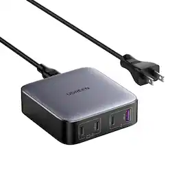 UGREEN - Nexode 4-Port 100W GaN Charging Station, USB-C Fast Charging Desktop Charger for Laptops, Tablets, Cell Phones - Black