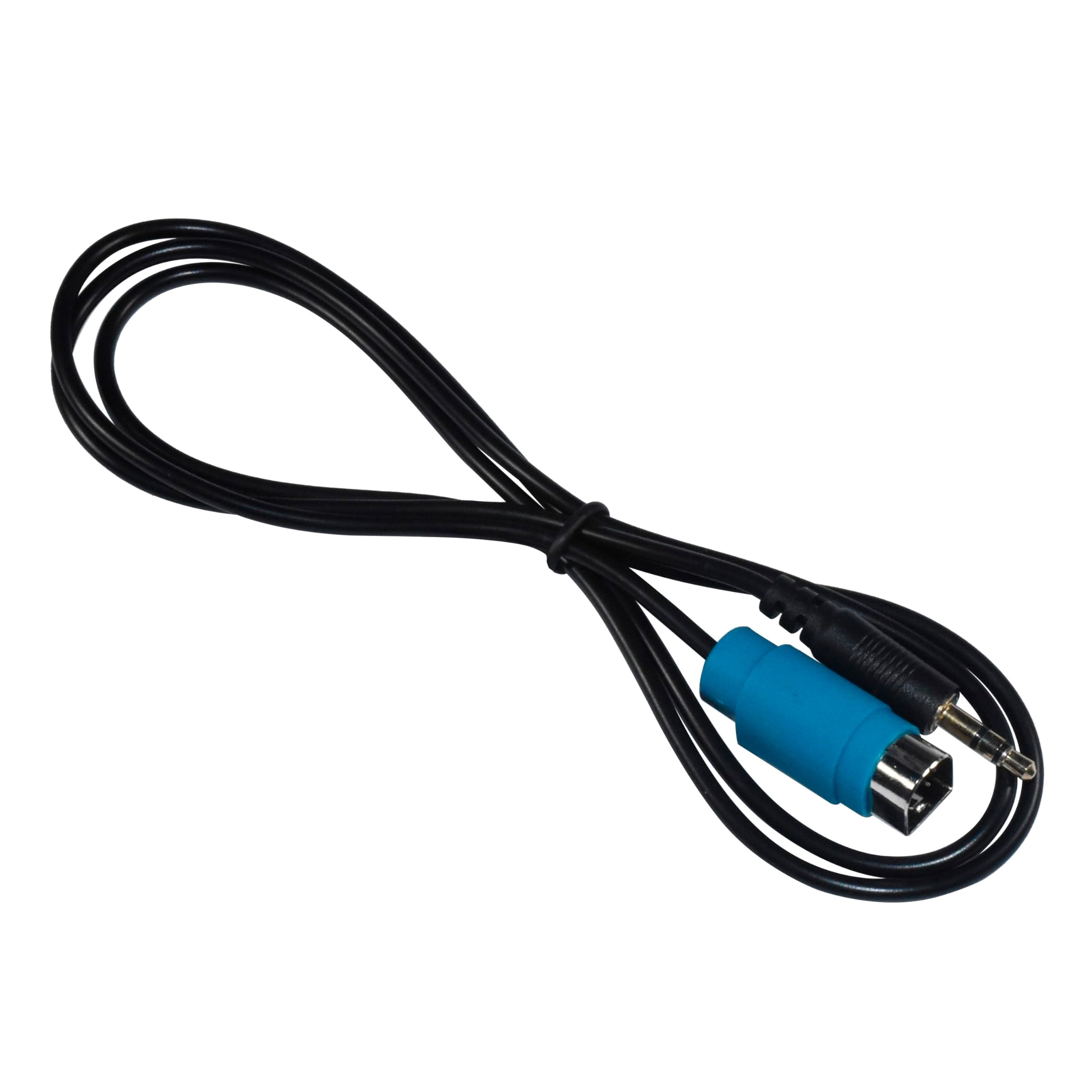 Back. HQRP - Car Stereo AUX Input Cable - Full Speed to 3.5 mm Adapter for Alpine CDE-9871, CDE-9870, iDA-X100 - Black.