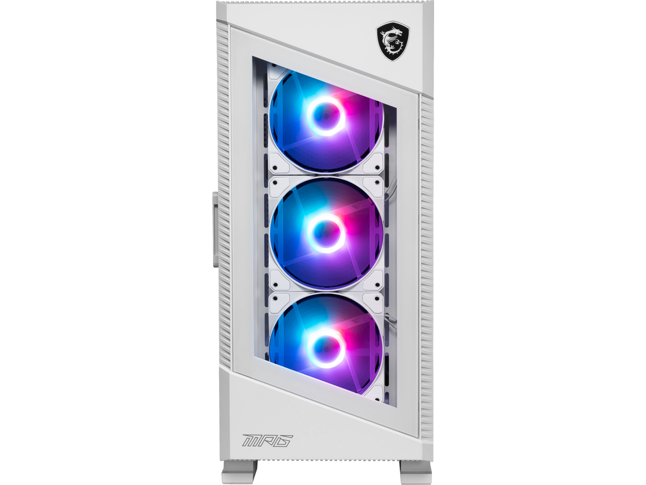 Alt View 2. MSI - MSI MPG VELOX 100R White SPCC Steel / Laminated Tempered Glass ATX Mid Tower Computer Case - White.