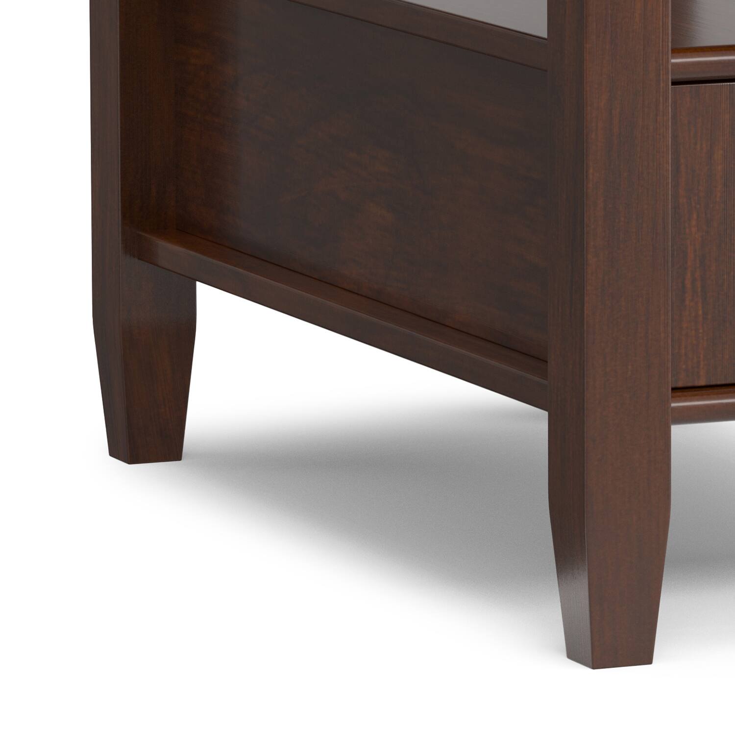 Alt View 6. Simpli Home - Warm Shaker 14 inch Wide Solid Wood Transitional Narrow Side Table in Russet Brown - Russet Brown.
