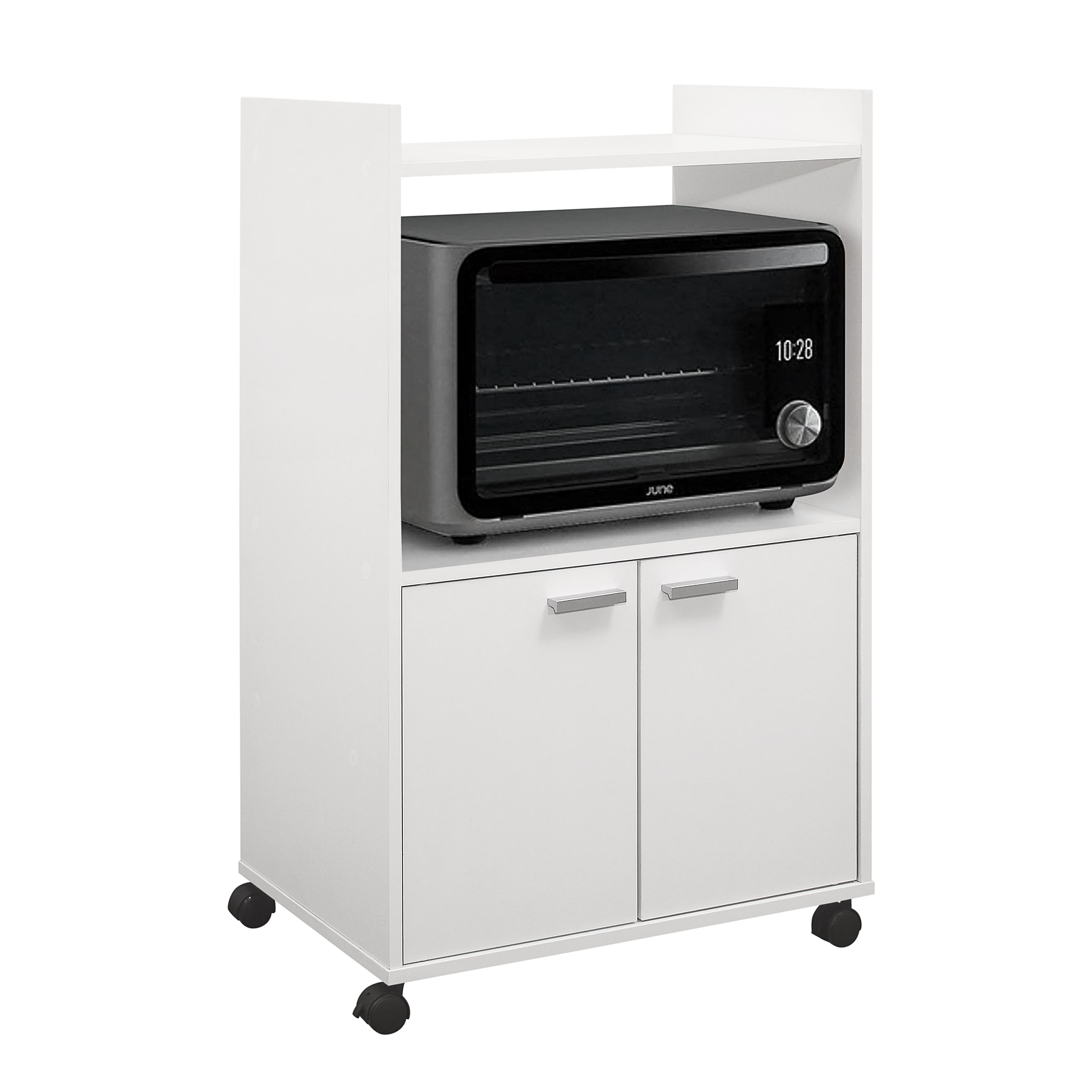 Kings Brand Furniture - Ayla 2-Door Kitchen Microwave Cart - White