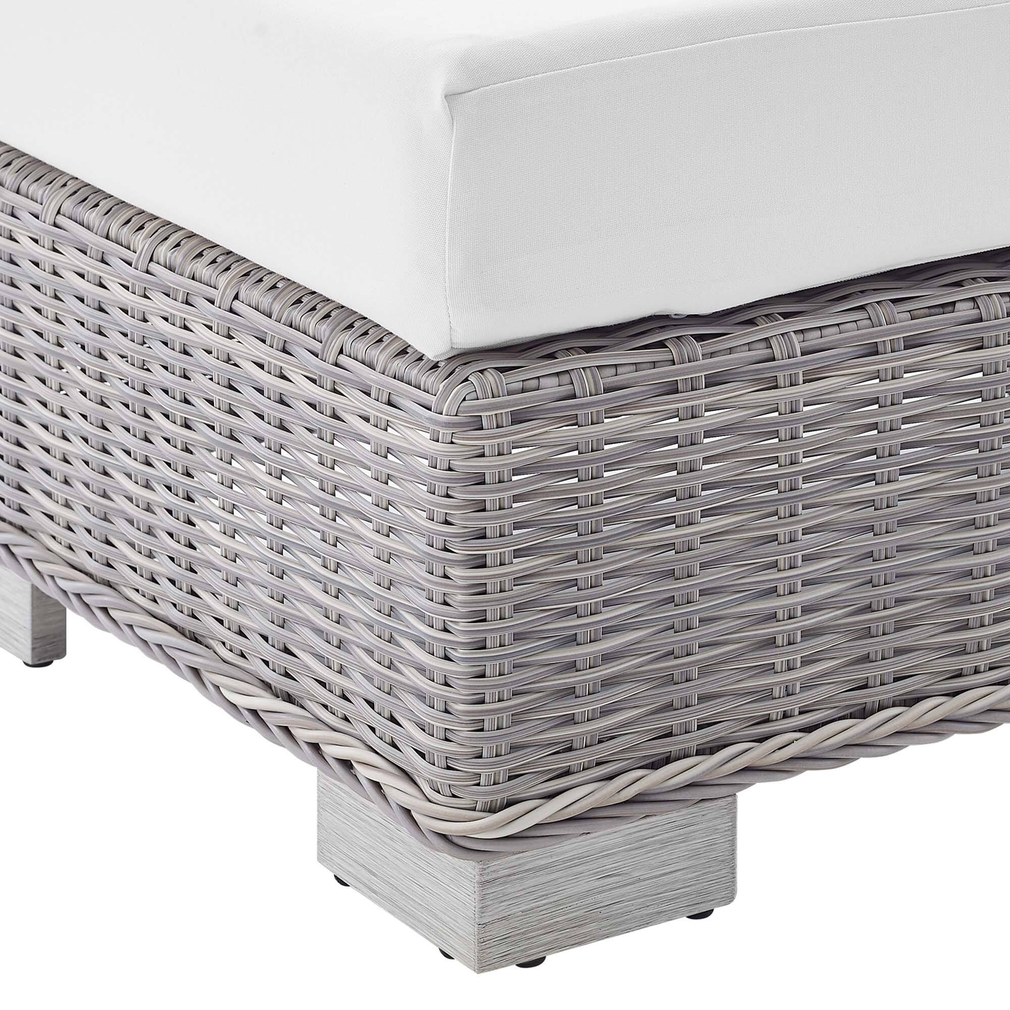 Alt View 5. Modway - Conway Sunbrella® Outdoor Patio Wicker Rattan Armless Chair by Modway - Light Gray White.