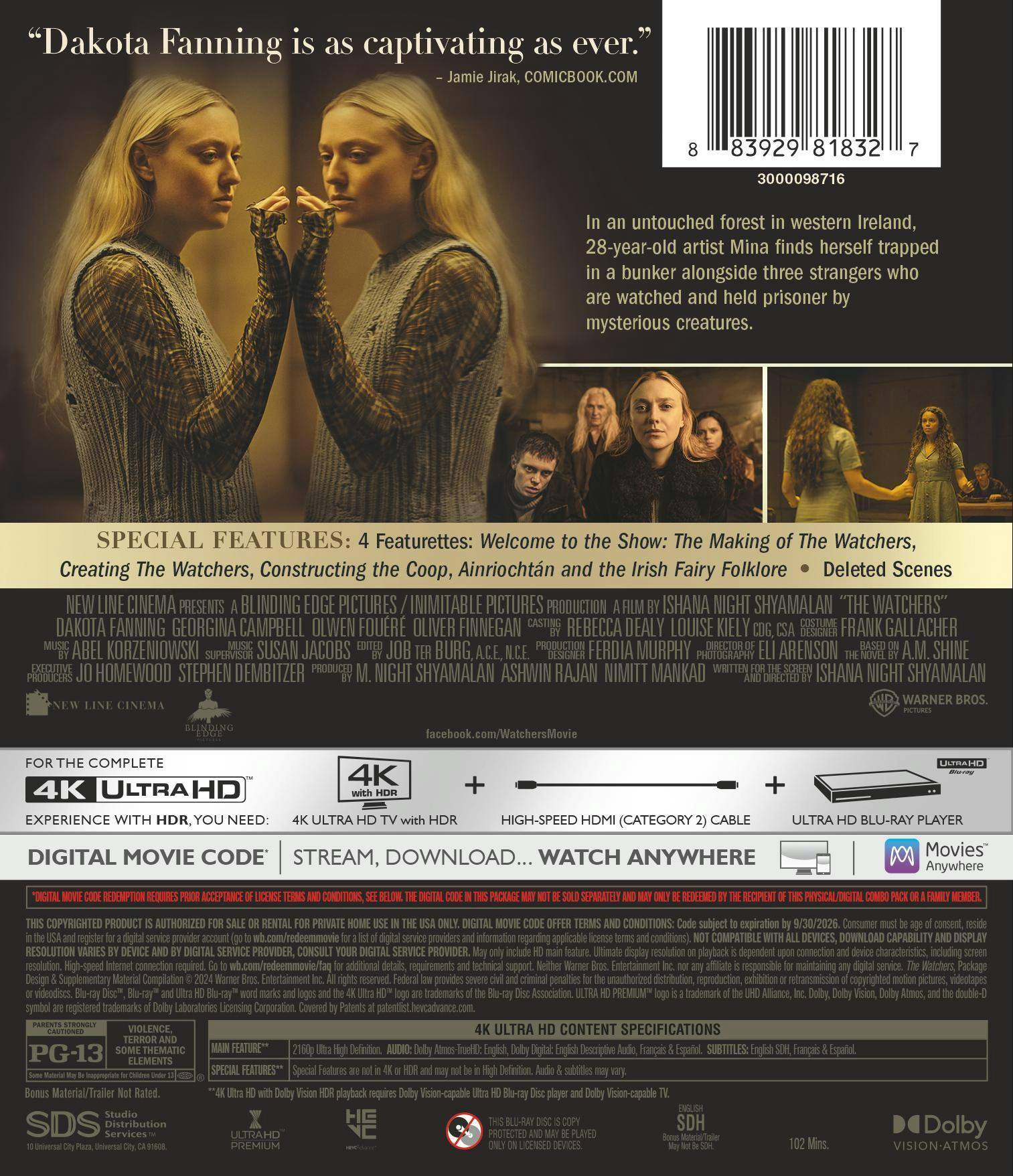 Back. The Watchers   - 4K Blu-Ray.