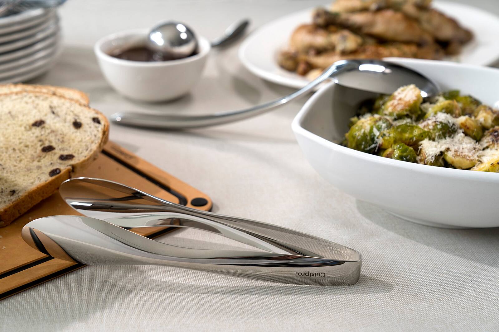 Alt View 3. Cuisipro - 12 Inch Tempo Serving Tongs, Stainless Steel - Silver.