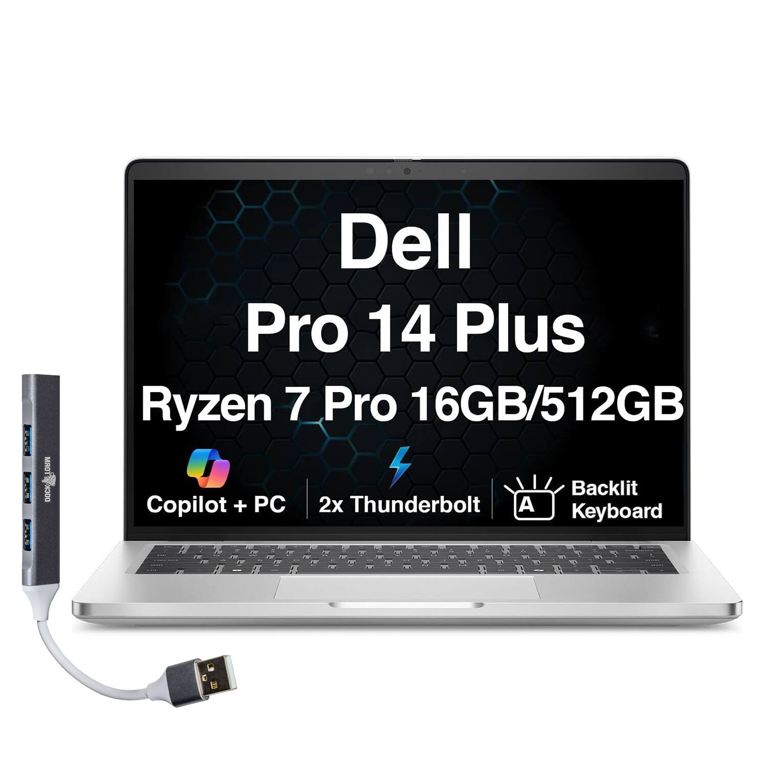 Dad: MR M00 Dell Pro 14 Plus Ryzen 7 Pro 16GB/512GB Backlit Copilot + PC 2x Thunderbolt A Keyboard - 38