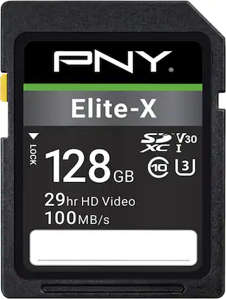PNY Elite-X™ SP V30 XC I LOCK 128 GB 10 3 GB 29 hr HD Video 100 MB/s