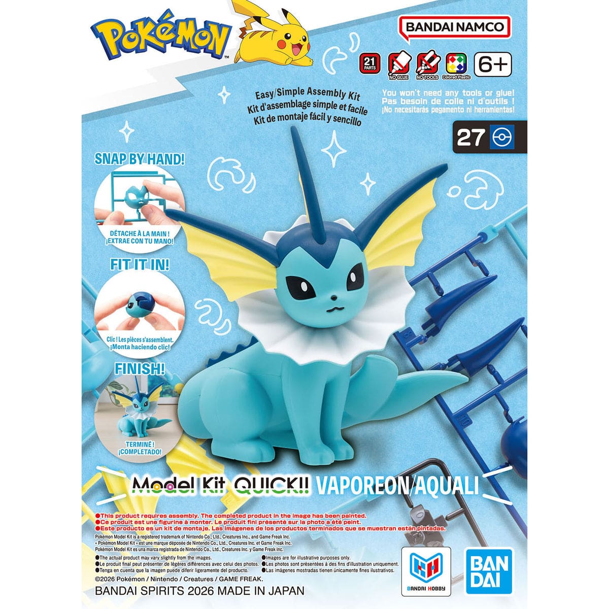 BANDAI NAMCO Entertainment - Bandai Pokemon Select Model Kit Pokemon Vaporeon 27 Quick Model Kit price history on PriceWatchPro