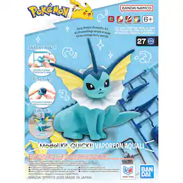 BANDAI NAMCO Entertainment - Bandai Pokemon Select Model Kit Pokemon Vaporeon 27 Quick Model Kit
