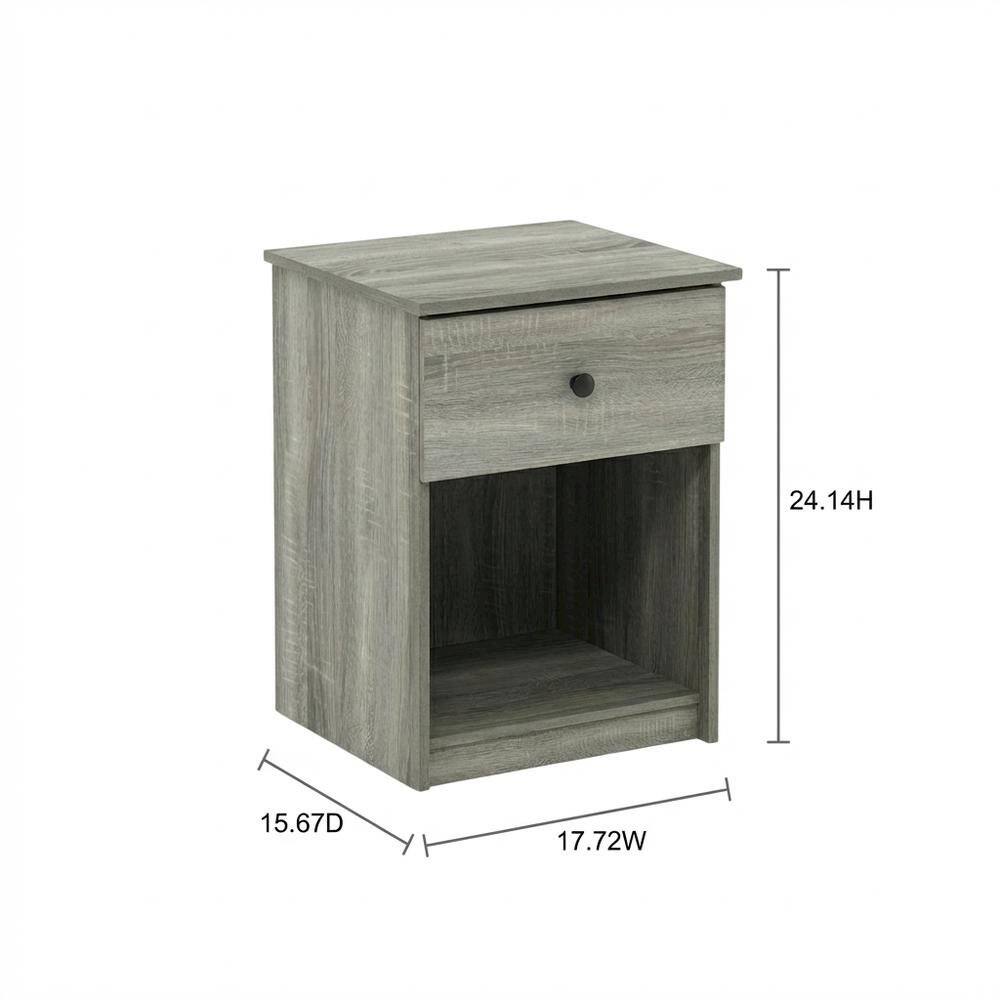 FurniFact - Nightstand with Grey Finish and Wood Construction for Bedroom Storage - French Oak Grey price history on PriceWatchPro