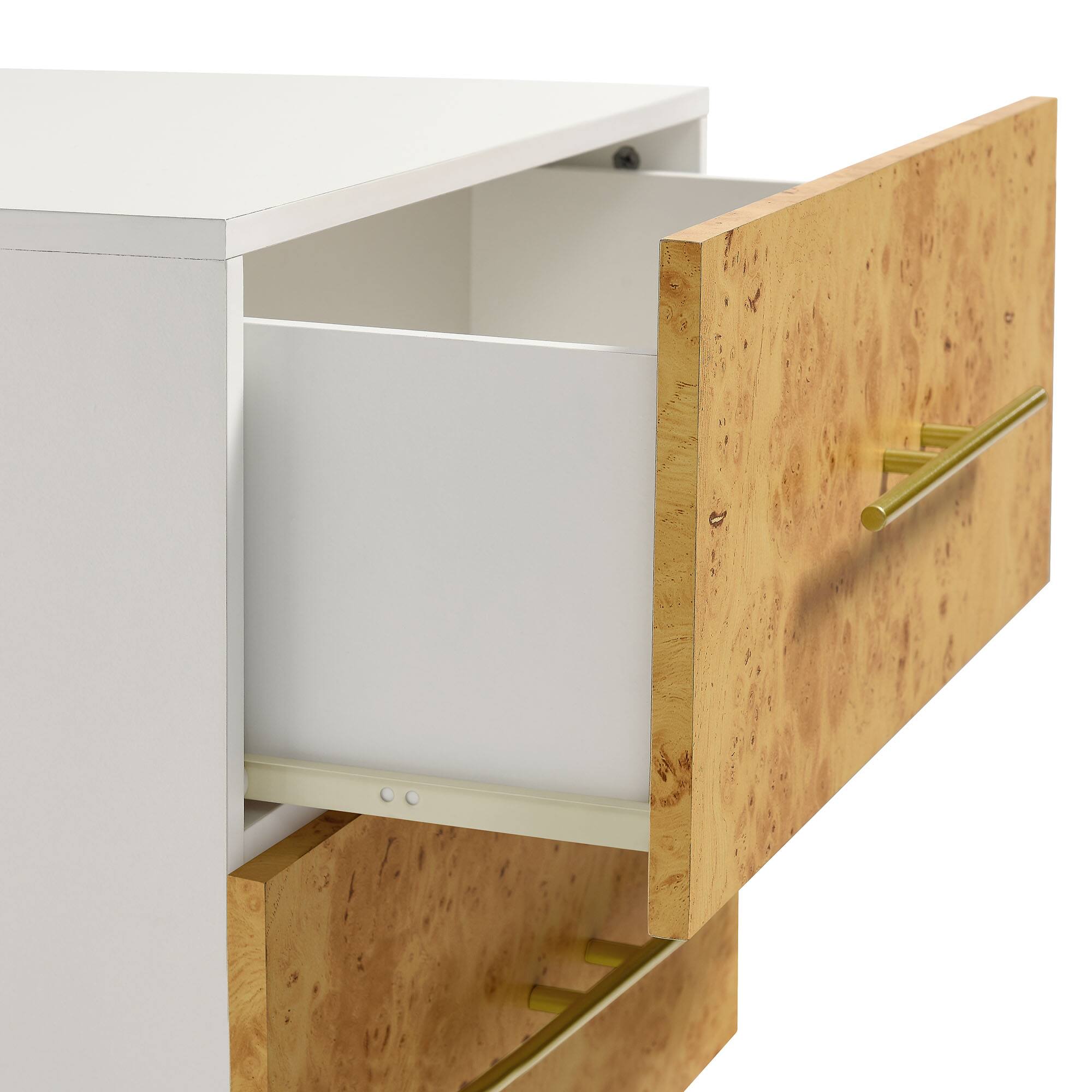 Alt View 5. Modway - Abel 2-Drawer Burl Wood Nightstand by Modway - White Bleached Burl.