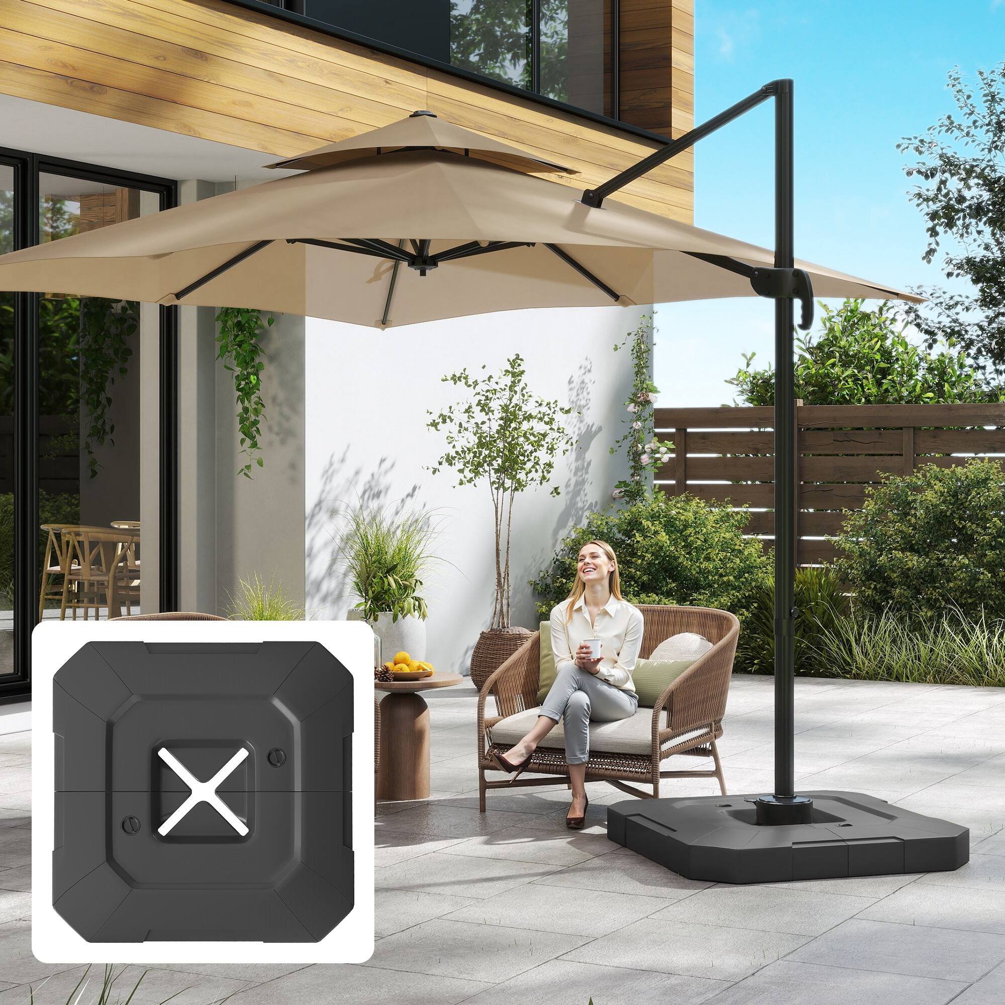 Alt View 1. Outsunny - Cantilever Umbrella Base Weight Set.