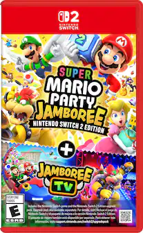 L 2 NINTENDO SWITCH - 2 3 SUPER MARIO PARTY TM NINTENDO JAMBOREE SWITCH 2 EDITION + M JAMBOREE TV EVERYONE TODOS Incluye el juego de Nintendo Switch y el paquete de mejora a la versin Nintendo Switch 2 Edition. El paquete de mejora tambin est disponible por separado. Para obtener ms ESRB informacin, visita support.nintendo.com/switch2/upgradepack.