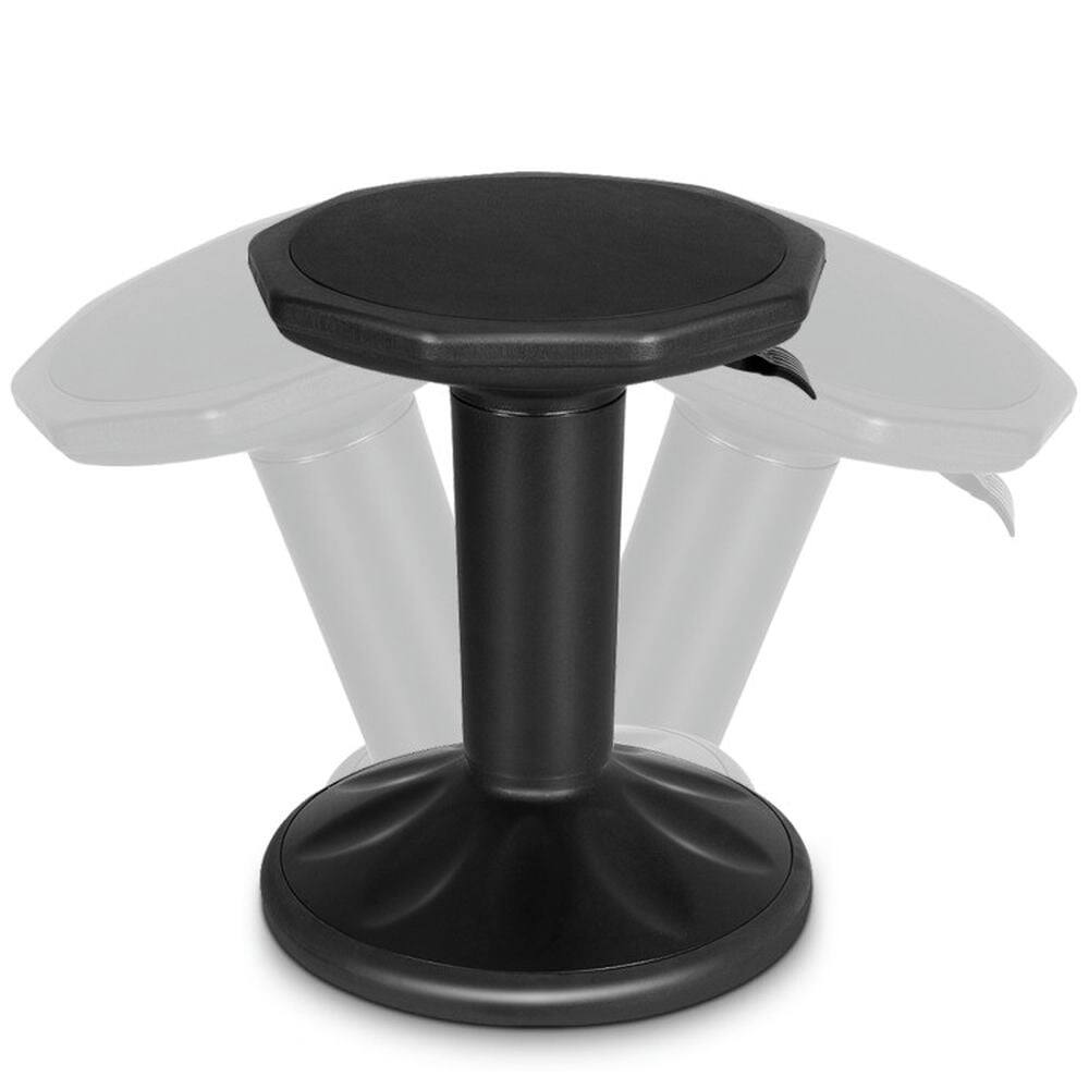 Left. Kadyn - Adjustable Active Learning Stool Sitting Home Office Wobble Chair with Cushion Seat -Black - Black.