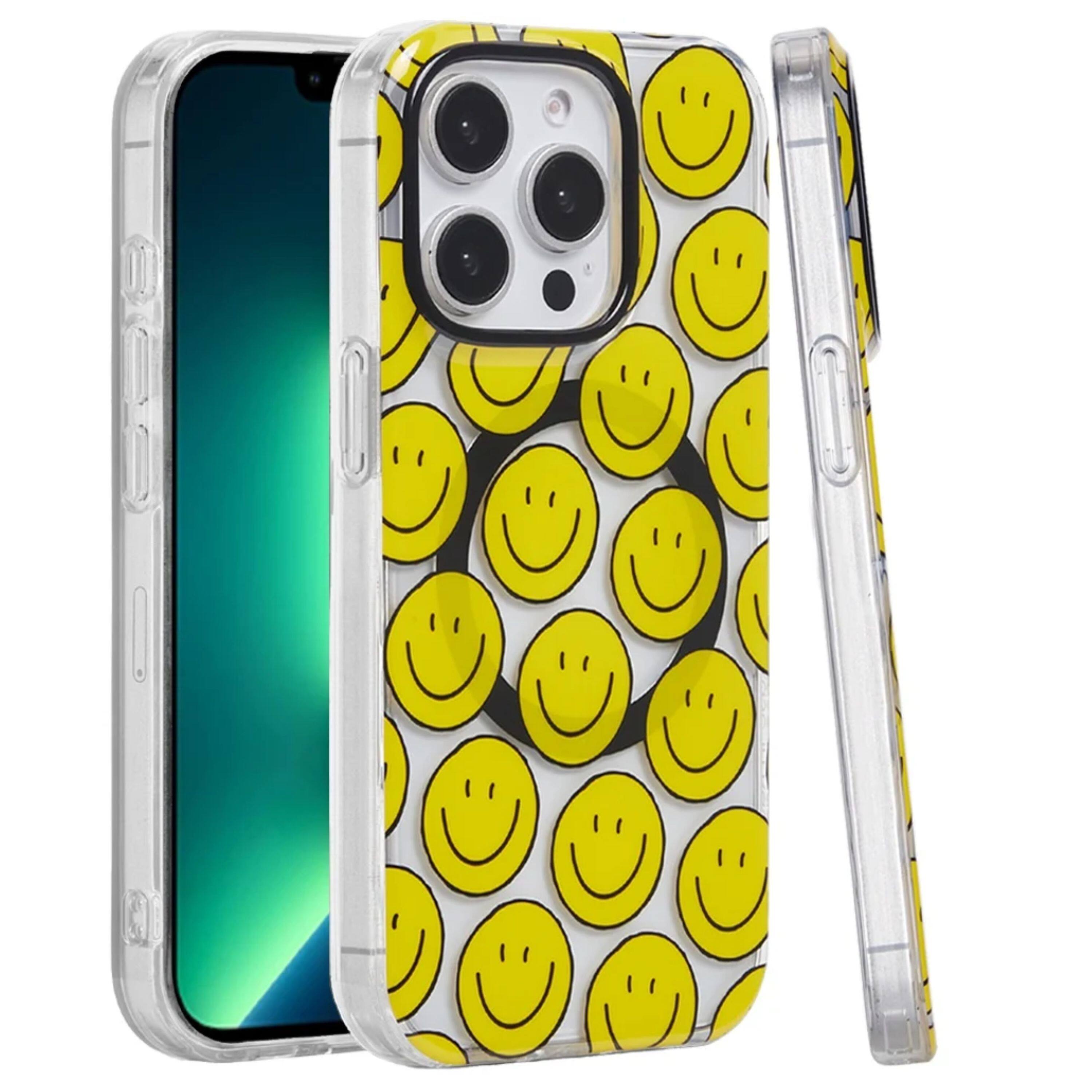 Left. Kitcheniva - Durable Dual-Layer Phone Case For iPhone 13 Pro Max Smiley Faces - Multicolor.