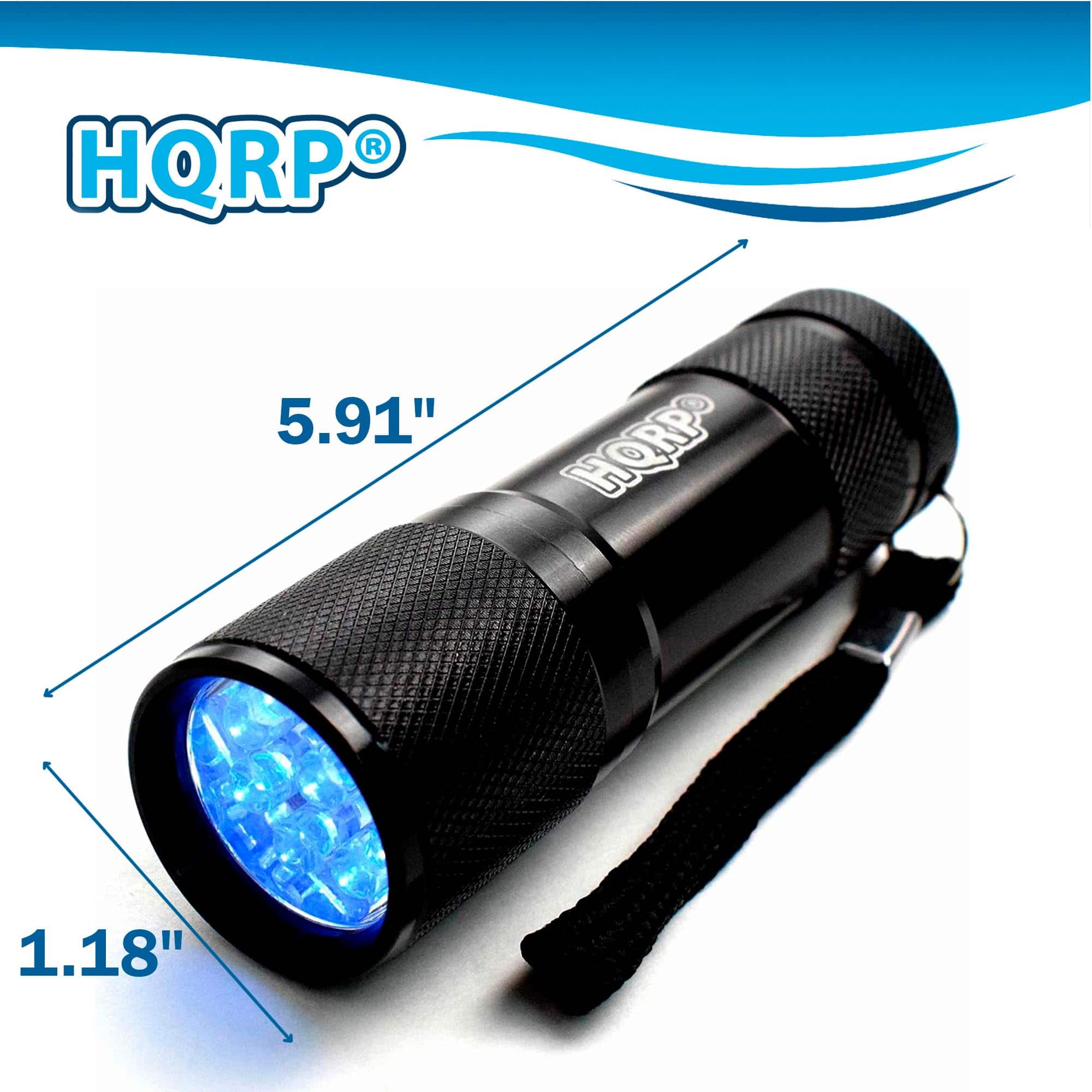 HQRP 365 nm UV Blacklight Flashlight 9 LED Mineral Gem