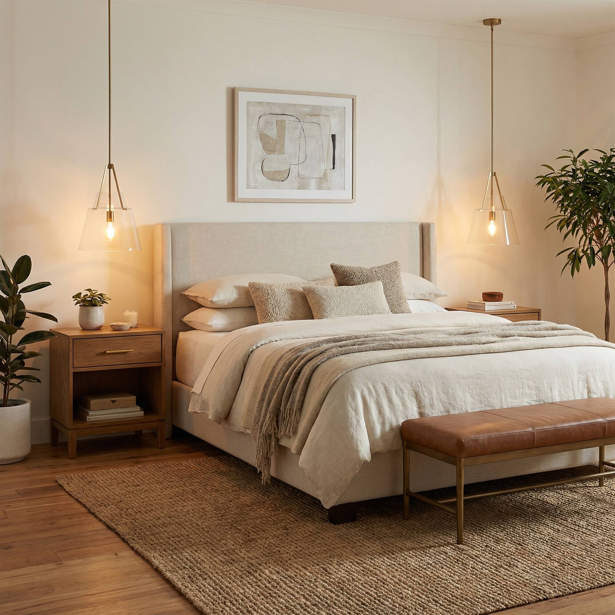 Back. Parrot Uncle - Modern Brass Cone Clear Glass Shade Pendant Light.