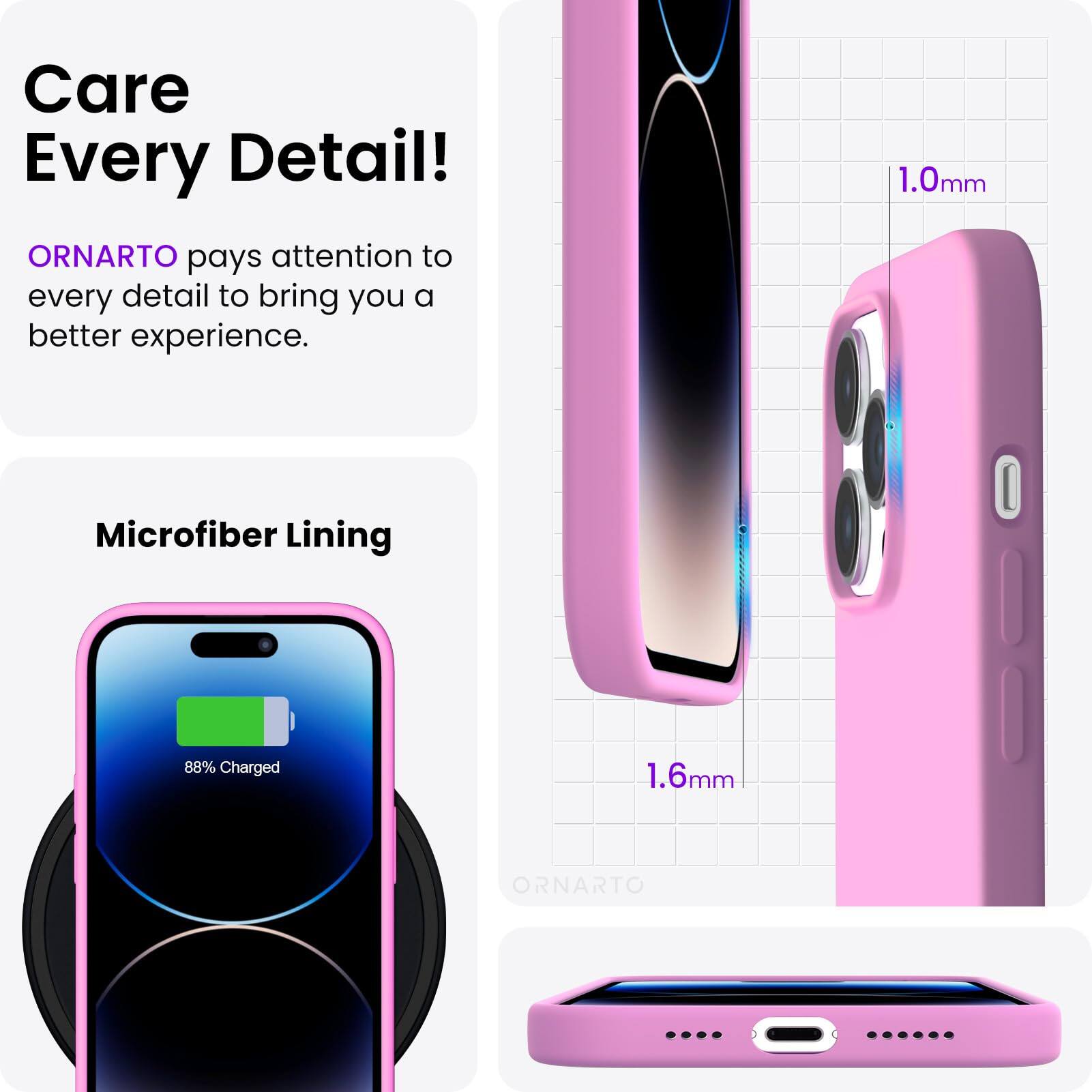 Care Every Detail! ORNARTO pays attention to every detail to bring you a better experience. 1.0mm Microfiber Lining 88% Charged 1.6mm ORNARTO