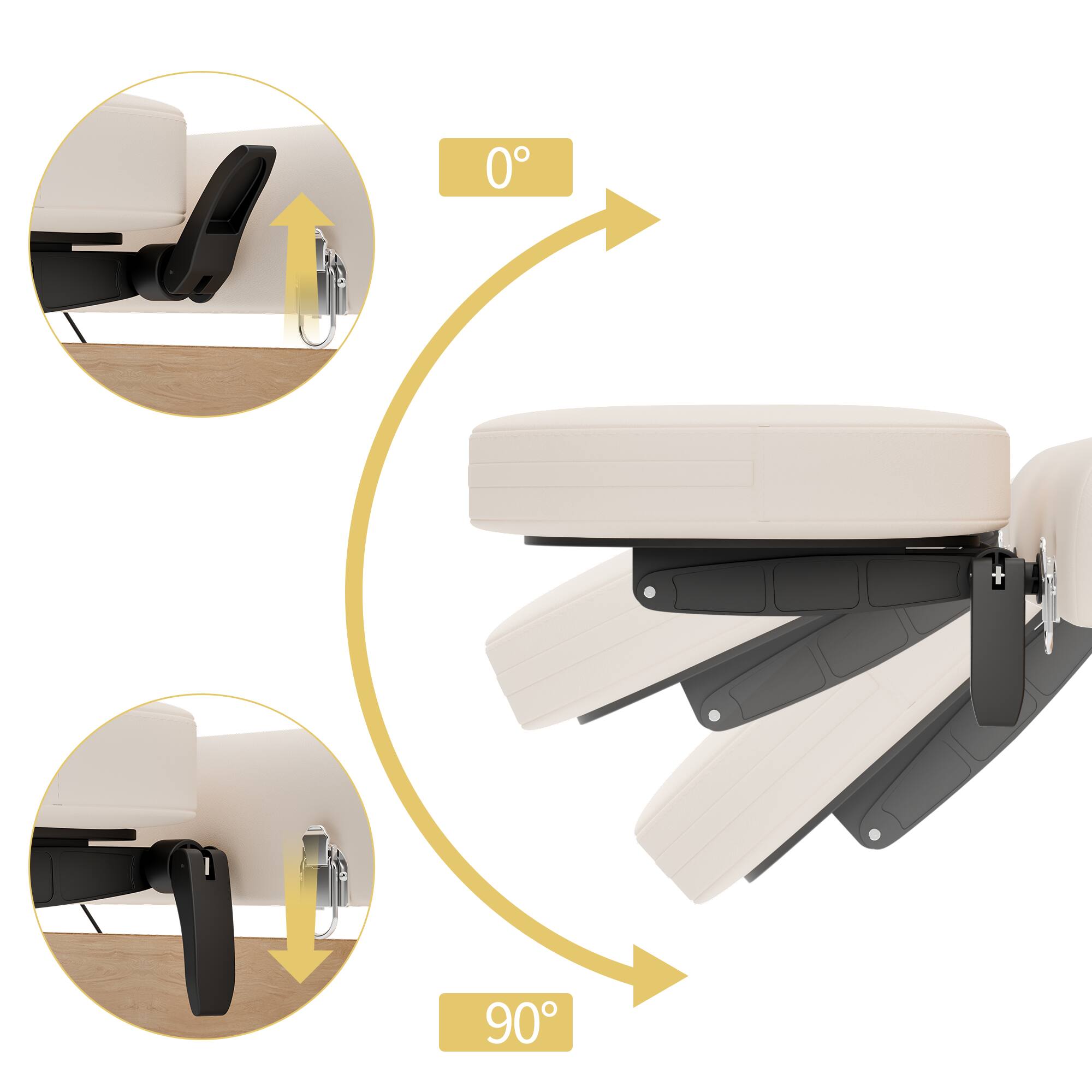 Alt View 8. Famapy - Portable Foldable Massage Table White – Adjustable Backrest & Face Cradle, Lightweight Spa Bed for Home, Salon, Therapy - White & Wooden.