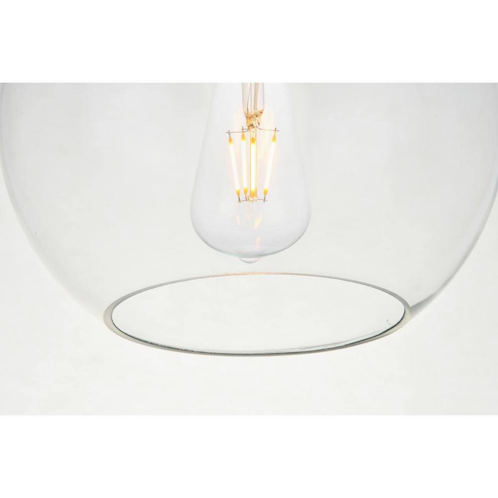 Alt View 2. Living District - Baxter 1 Light Brass Flush Mount With Clear Glass - Brass And Clear.