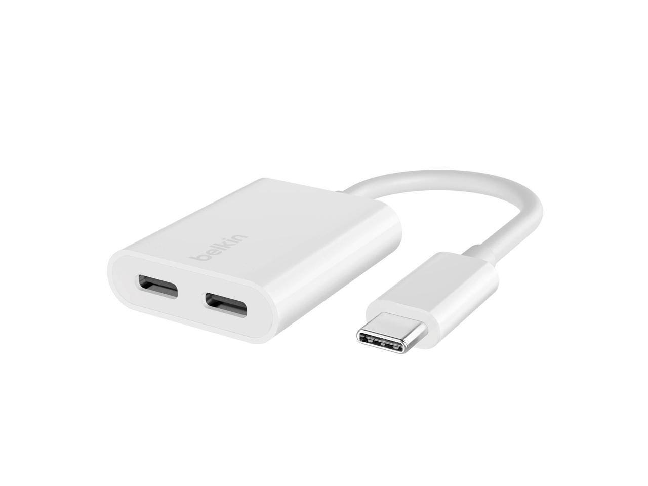 Alt View 5. Belkin - Belkin RockStar USB-C to USB-C Audio Adapter White (F7U081btWH).