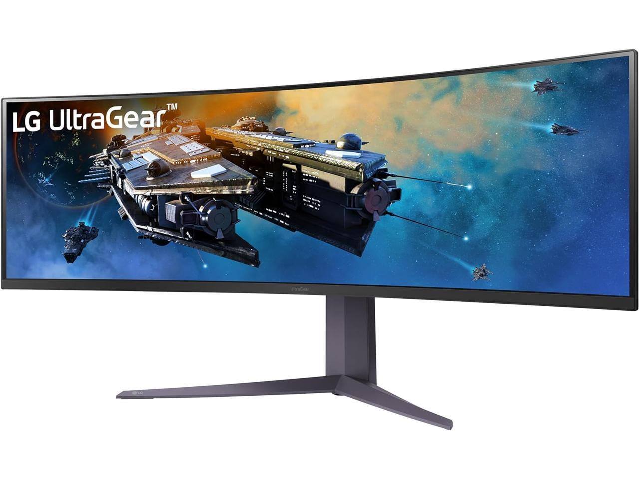 Alt View 2. LG - LG 45" UltraGear DQHD 200Hz 1ms HDR600 Curved Gaming Monitor, AMD FreeSync, Adjustable Stand 45GR65DC-B.