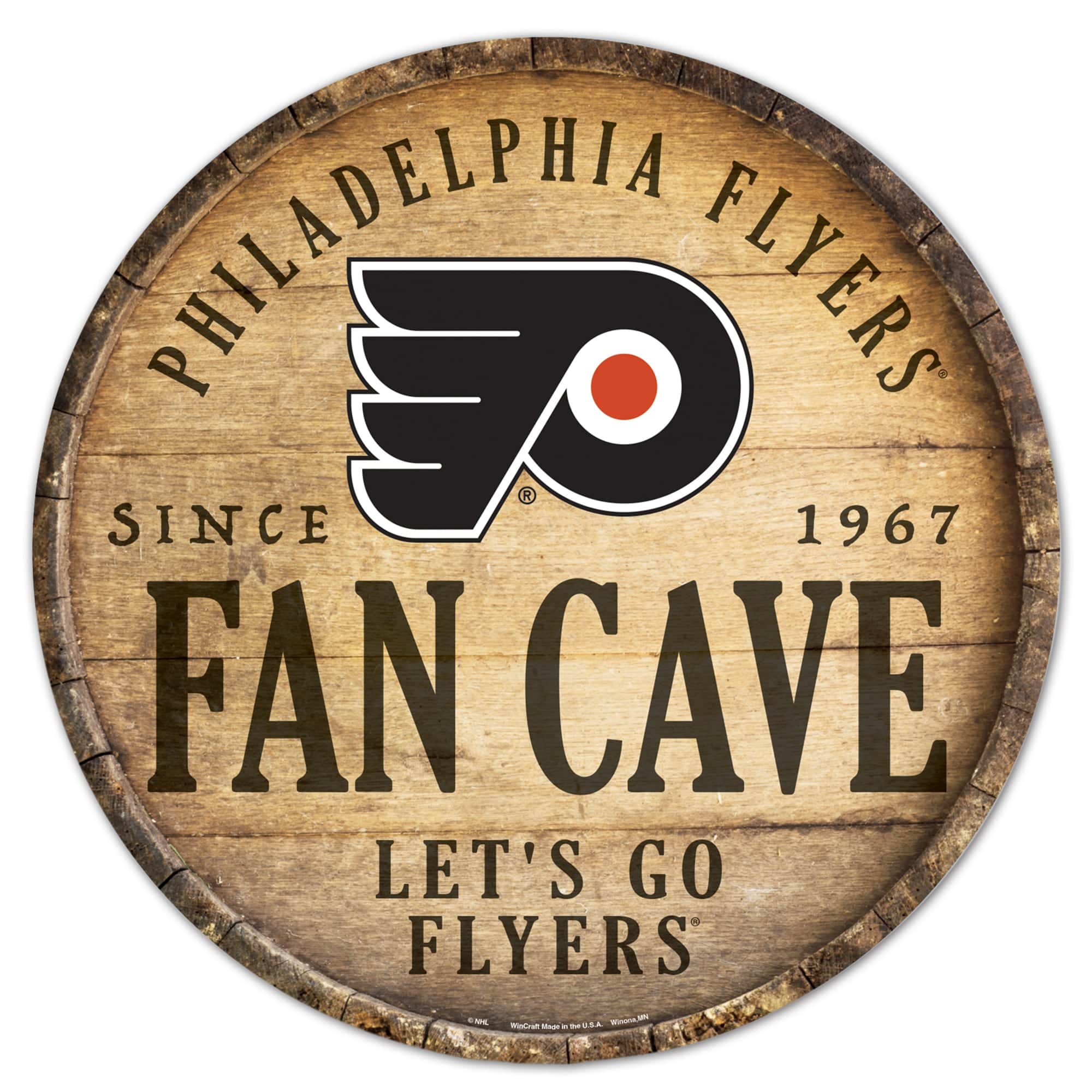WinCraft - Philadelphia Flyers 14" Fan Cave Circular Wood Sign - Multicolor