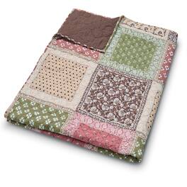 Greenland Home Fashions - Greenland Home Fashion Priya 100% Cotton Reversible Accessory Throw Blanket 50" x 60" Multicolor - Multi