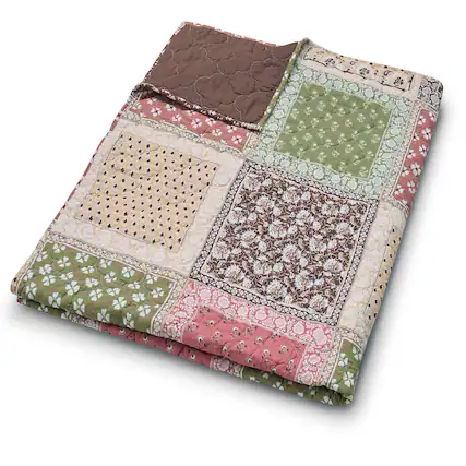 Front. Greenland Home Fashions - Greenland Home Fashion Priya 100% Cotton Reversible Accessory Throw Blanket 50" x 60" Multicolor - Multi.